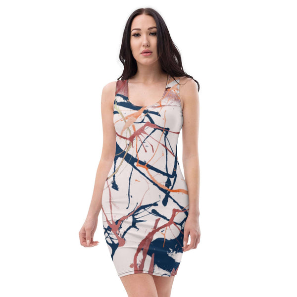 Marble Fitted Pattern Dress