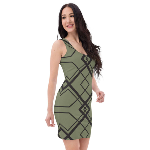 Abstract Pattern Fitted dress
