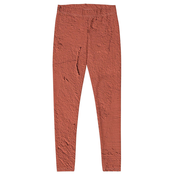 These Unique Textured Wall Red Stucco Leggings