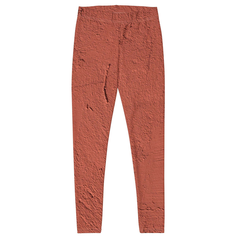 These Unique Textured Wall Red Stucco Leggings