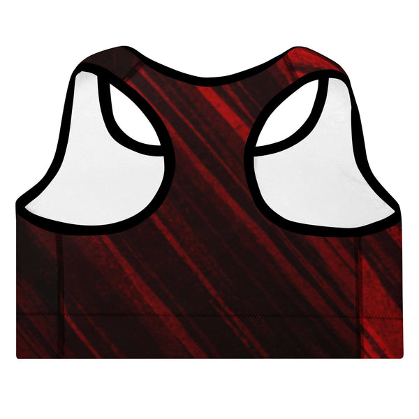 Red and Black Padded Sports Bra