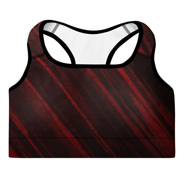 Red and Black Padded Sports Bra