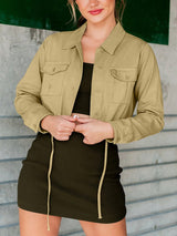 Button Up Long Sleeve Jacket - Diverse Creations & CompanyButton Up Long Sleeve JacketYellow - Green