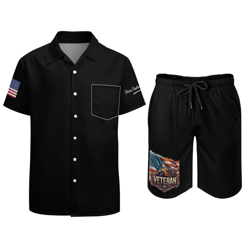 Custom Tank Veteran Graphic Shorts Shirt Set - Diverse Creations & CompanyTwo Piece Men's setXS