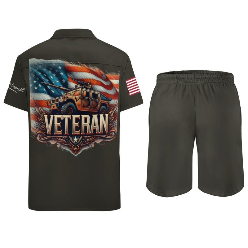 Custom Tank Veteran Graphic Shorts Shirt Set - Diverse Creations & CompanyTwo Piece Men's setXS