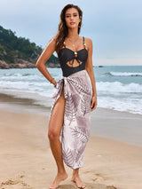 Cutout Sweetheart Neck One - Piece Swimwear and Cover - Up Swim Set - Diverse Creations & CompanyOne - Piece Swimwear and Cover Up SetBlack