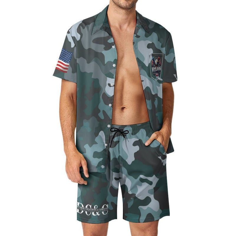 DC&C Veteran Camouflage Shorts Shirt Set - Diverse Creations & CompanyTwo Piece SetXS