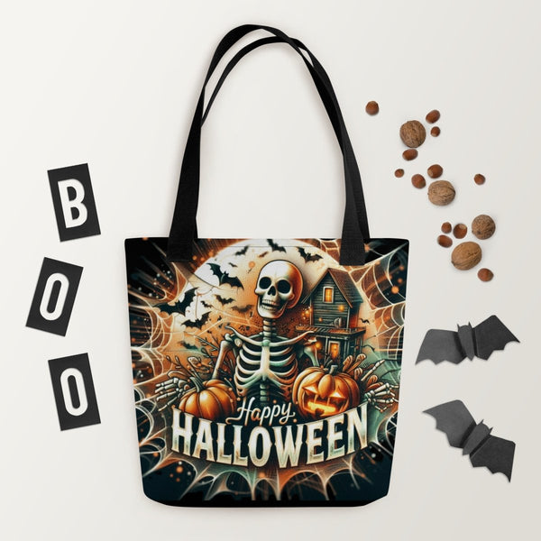 Dead Skeleton Happy Halloween Tote Bag - Diverse Creations & CompanyTote Bag Halloween