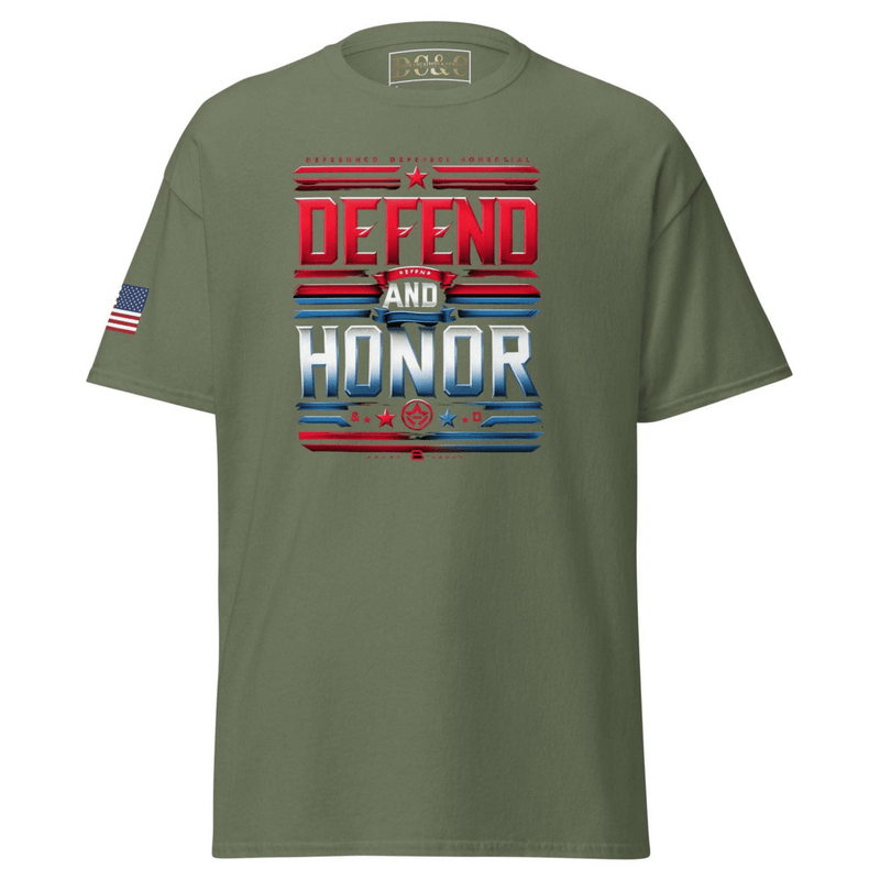 Defend And Honor Unisex T Shirt - Diverse Creations & CompanyT shirtMilitary Green