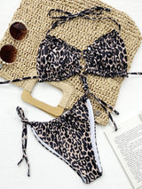 Frill Trill Halter Neck Bikini Set - Diverse Creations & CompanyFrill Trill Halter Neck Bikini SetLeopard