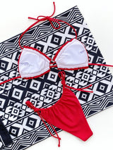 Frill Trill Halter Neck Bikini Set - Diverse Creations & CompanyFrill Trill Halter Neck Bikini SetRed