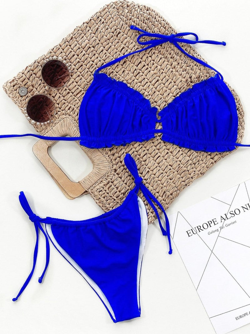 Frill Trill Halter Neck Bikini Set - Diverse Creations & CompanyFrill Trill Halter Neck Bikini SetRoyal Blue