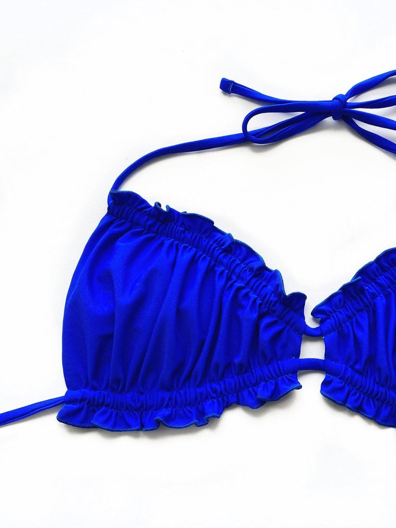 Frill Trill Halter Neck Bikini Set - Diverse Creations & CompanyFrill Trill Halter Neck Bikini SetRoyal Blue