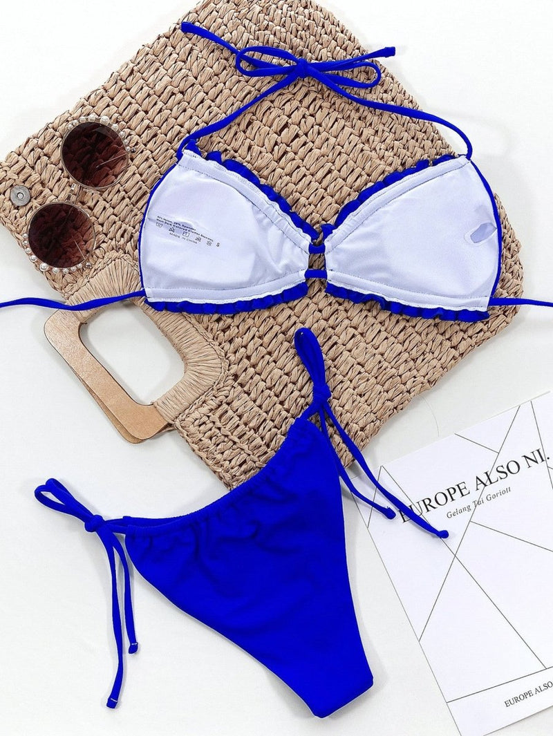 Frill Trill Halter Neck Bikini Set - Diverse Creations & CompanyFrill Trill Halter Neck Bikini SetRoyal Blue