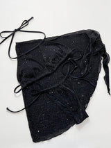 Glitter Halter Neck Backless Three - Piece Swim Set - Diverse Creations & CompanySwimwear BikiniBlack