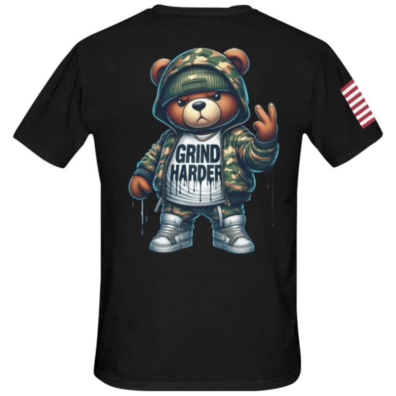 Grind Harder Bear Men's T Shirt - Diverse Creations & CompanyMen's T shirtBlack