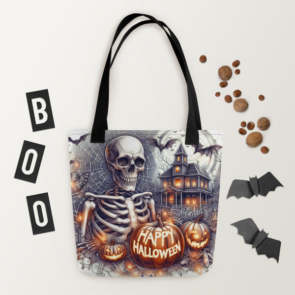 Haunted Skeleton Happy Halloween Tote bag - Diverse Creations & CompanyTote bag