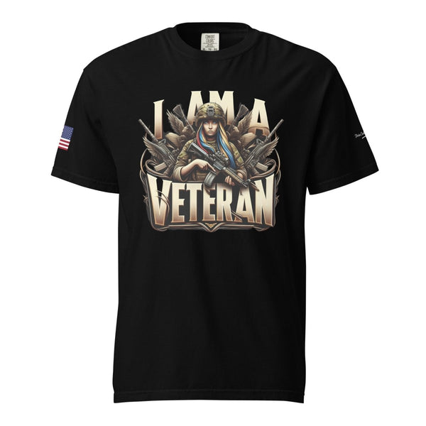 I Am A Veteran Garment-dyed Heavyweight T-Shirt - Diverse Creations & Companywomen veteran t shirtBlack