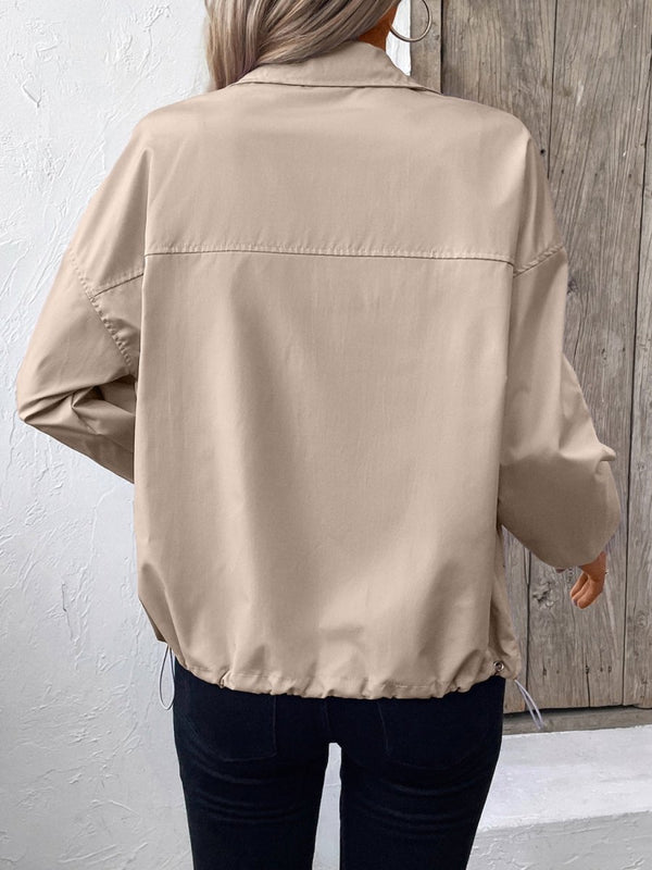 Ivy Lane Pocketed Zip Up Long Sleeve Jacket - Diverse Creations & CompanyIvy Lane Pocketed Zip Up Long Sleeve JacketMocha