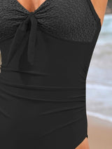 Lace Detail Crisscross Back One - Piece Swimwear - Diverse Creations & CompanySwimwearYellow
