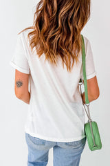 Maple Leaf Round Neck Short Sleeve T-Shirt - Diverse Creations & CompanyRound Neck Short Sleeve T-ShirtWhite
