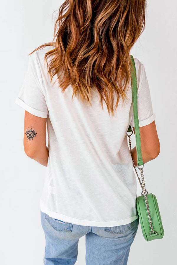 Maple Leaf Round Neck Short Sleeve T-Shirt - Diverse Creations & CompanyRound Neck Short Sleeve T-ShirtWhite