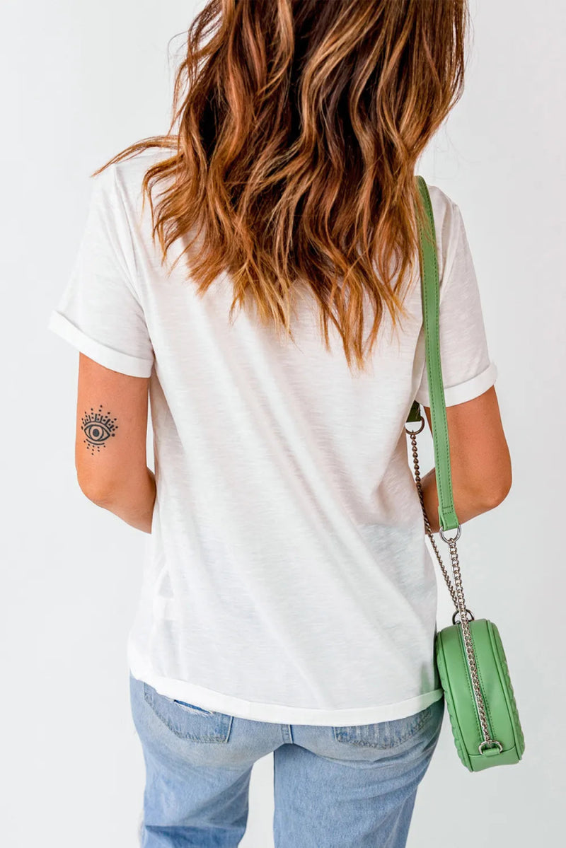Maple Leaf Round Neck Short Sleeve T-Shirt - Diverse Creations & CompanyRound Neck Short Sleeve T-ShirtWhite