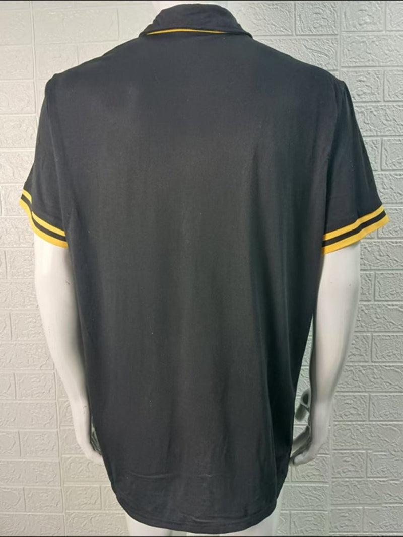 Men's Black and Yellow Collared Neck Contrast Short Sleeve Polo - Diverse Creations & CompanyPolo shirtBlack
