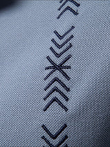 Men's Collared Neck Geometric Embroidered Polo - Diverse Creations & CompanyPolo shirtDusty Blue