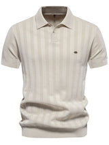Men's Collared Neck Short Sleeve Knit Polo - Diverse Creations & CompanyPolo shirtBeige
