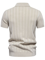 Men's Collared Neck Short Sleeve Knit Polo - Diverse Creations & CompanyPolo shirtBeige
