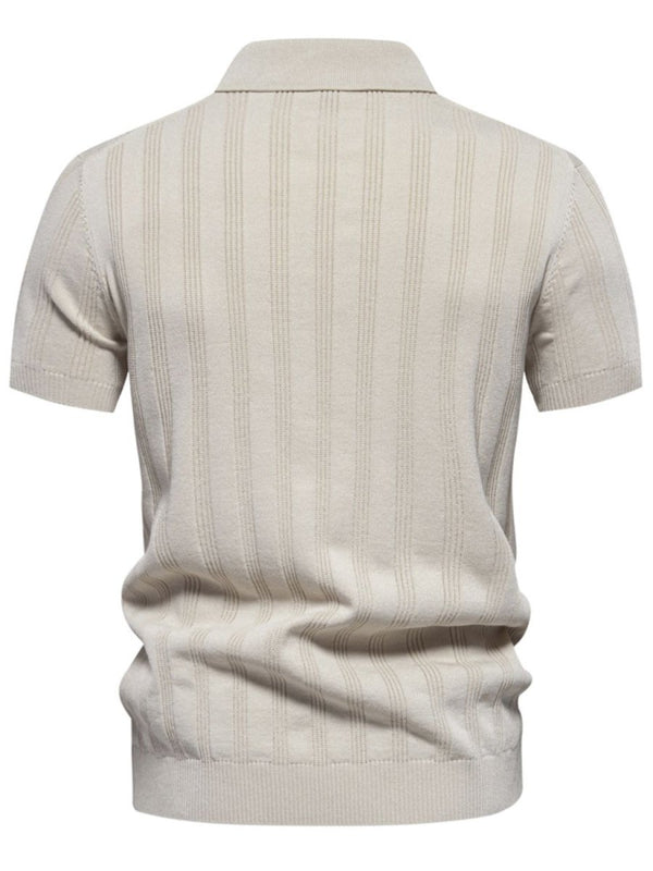 Men's Collared Neck Short Sleeve Knit Polo - Diverse Creations & CompanyPolo shirtBeige