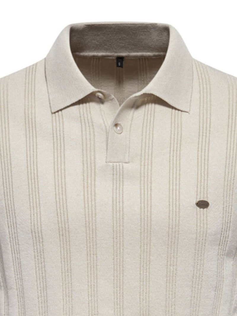 Men's Collared Neck Short Sleeve Knit Polo - Diverse Creations & CompanyPolo shirtBeige