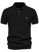 Men's Collared Neck Short Sleeve Knit Polo - Diverse Creations & CompanyPolo shirtBlack