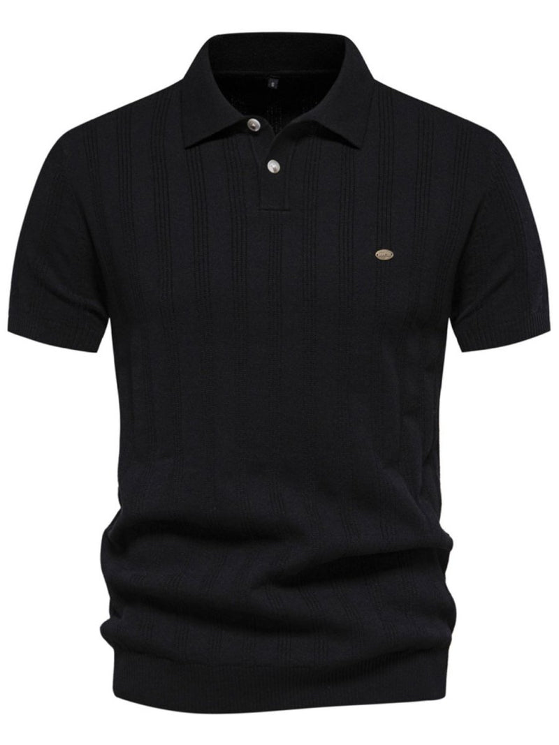 Men's Collared Neck Short Sleeve Knit Polo - Diverse Creations & CompanyPolo shirtBlack