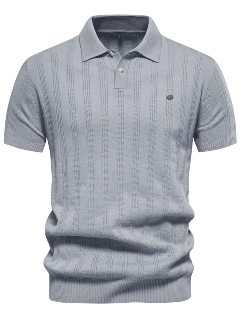 Men's Collared Neck Short Sleeve Knit Polo - Diverse Creations & CompanyPolo shirtGray