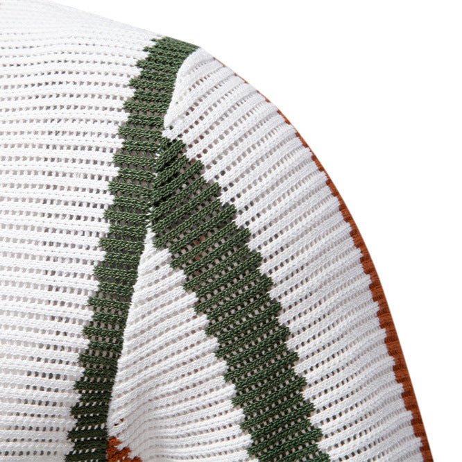 Men's Collared Neck Striped Knit Polo - Diverse Creations & CompanyPolo shirtWhite