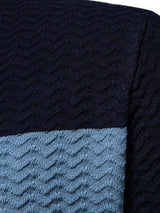 Men's Collared Neck Striped Texture Knit Polo - Diverse Creations & CompanyPolo shirtDark Navy