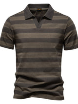 Men's Contrast Striped Short Sleeve Polo - Diverse Creations & CompanyPolo shirtArmy Green