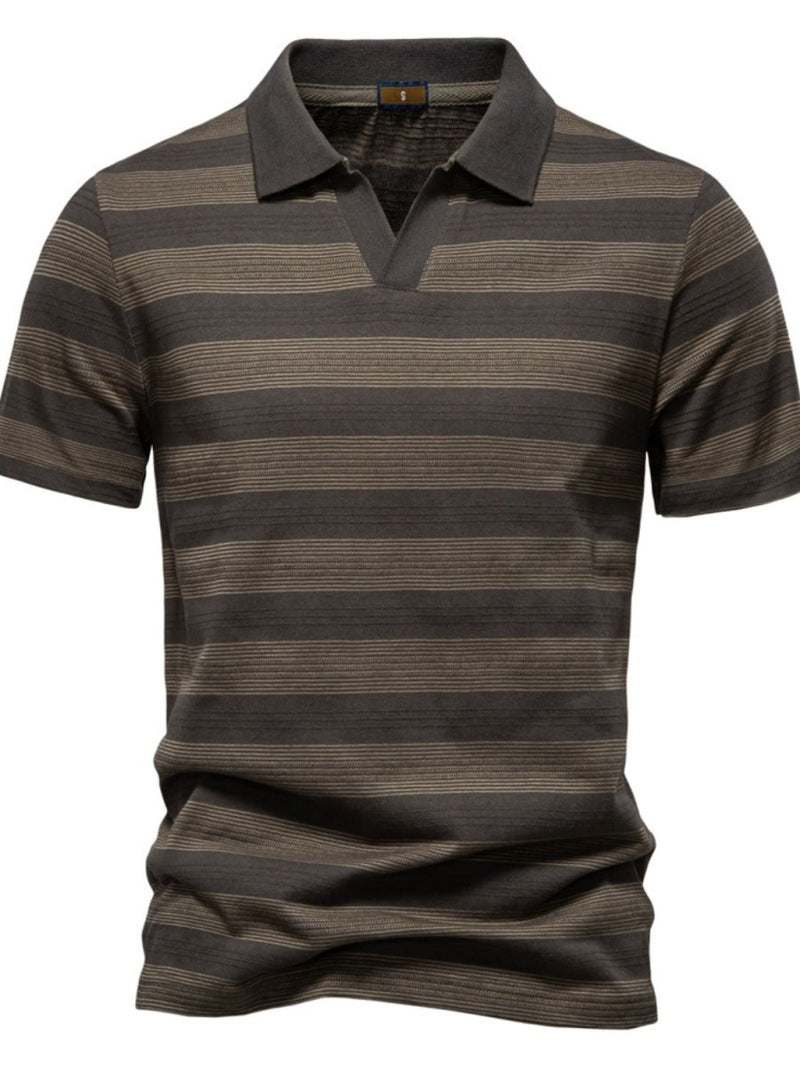 Men's Contrast Striped Short Sleeve Polo - Diverse Creations & CompanyPolo shirtArmy Green