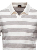 Men's Contrast Striped Short Sleeve Polo - Diverse Creations & CompanyPolo shirtIvory