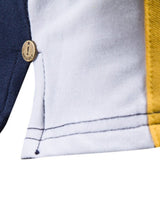 Men's Embroidered Collared Neck Striped Contrast Polo - Diverse Creations & CompanyCollared Polo ShirtWhite