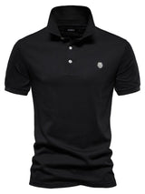 Men's Embroidered Collared Short Sleeve Polo - Diverse Creations & CompanyPolo shirtBlack