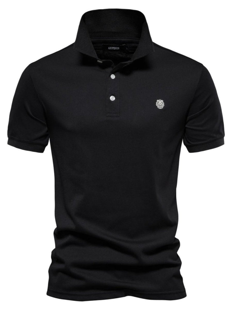 Men's Embroidered Collared Short Sleeve Polo - Diverse Creations & CompanyPolo shirtBlack