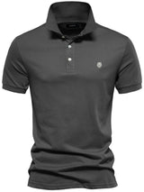 Men's Embroidered Collared Short Sleeve Polo - Diverse Creations & CompanyPolo shirtDark Gray
