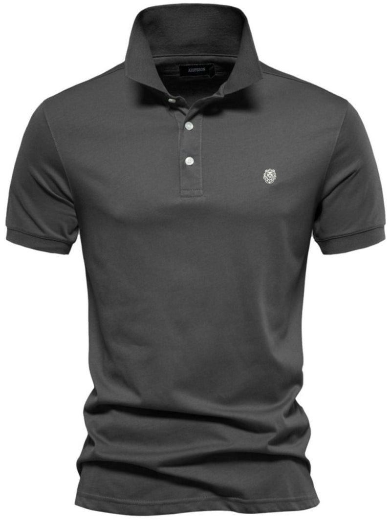 Men's Embroidered Collared Short Sleeve Polo - Diverse Creations & CompanyPolo shirtDark Gray