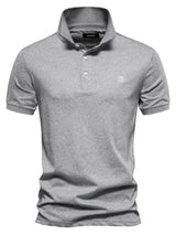 Men's Embroidered Collared Short Sleeve Polo - Diverse Creations & CompanyPolo shirtGray
