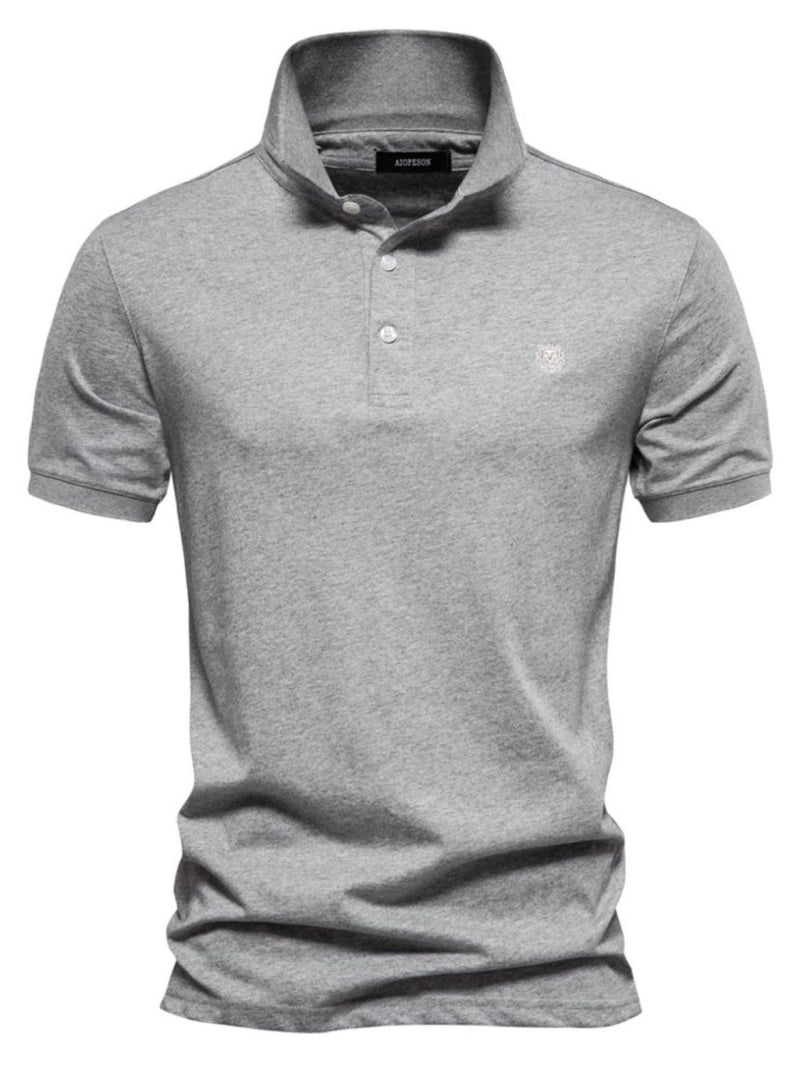 Men's Embroidered Collared Short Sleeve Polo - Diverse Creations & CompanyPolo shirtGray