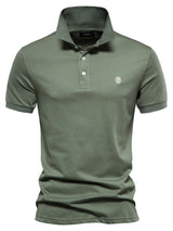 Men's Embroidered Collared Short Sleeve Polo - Diverse Creations & CompanyPolo shirtMoss