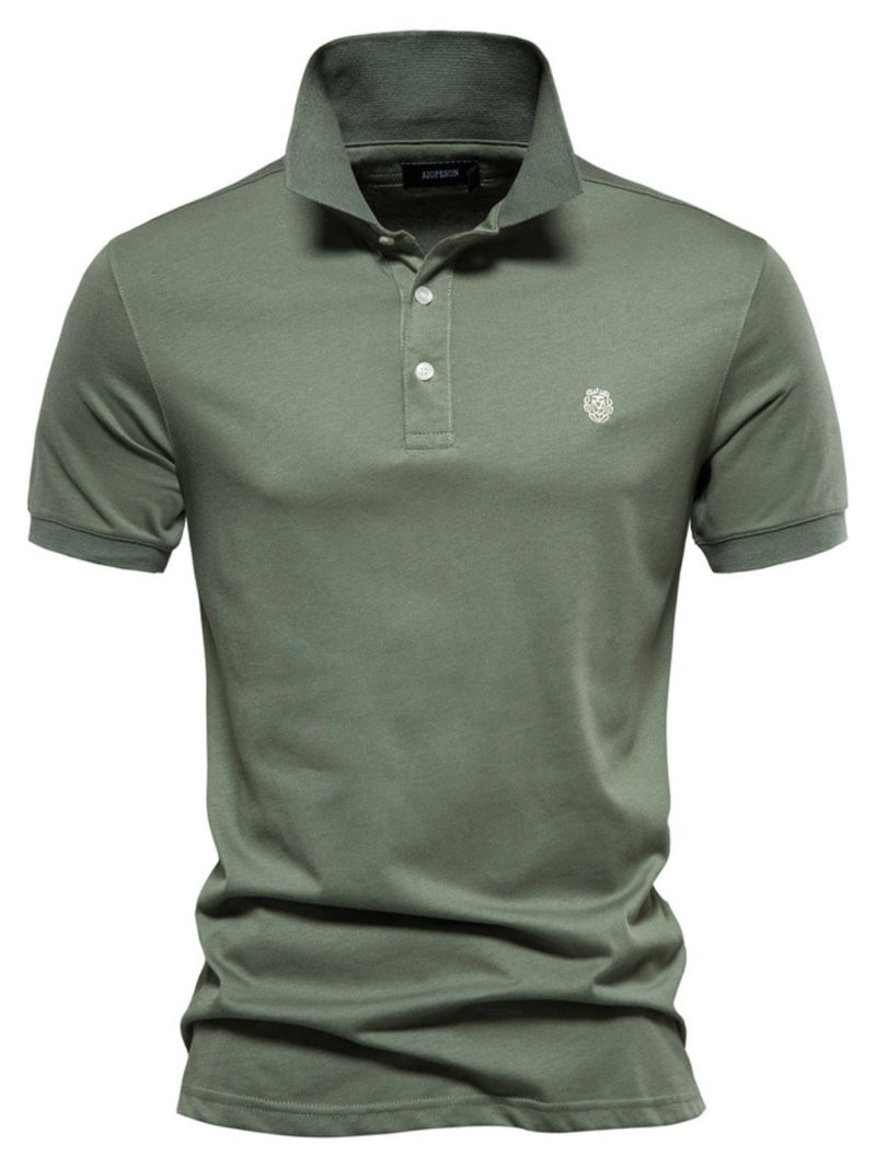 Men's Embroidered Collared Short Sleeve Polo - Diverse Creations & CompanyPolo shirtMoss